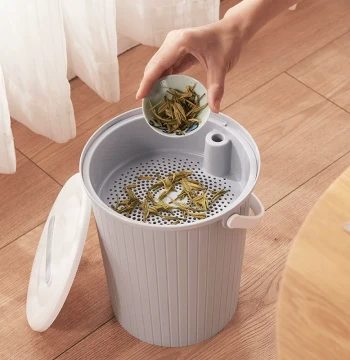 Tea Water Bucket Waste Bucket Tea Dregs Bucket Kung Fu Tea Table Leaf Filter Separator Strainer Tea Tray Drainage Accessory Trash Can