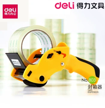 Deli 803 Packing Tape Dispenser for Express Shipping - 6cm Transparent Tape Cutter Handheld Warehouse Packaging Tool