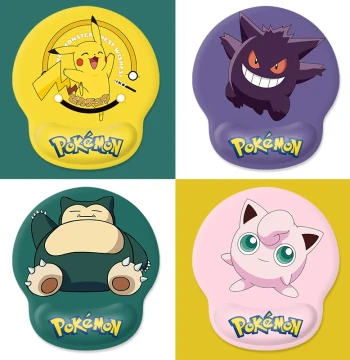 Pokemon Mouse Pad Small Office Wrist Rest Silicone Pad 3D Shaped Creative Hand Pillow Stereo Anti-Slip Custom Laptop Keyboard Pad Ins Cartoon Cute Keyboard Palm Rest