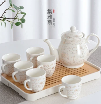 2025 New Arrival Tea Set for Home Use - Complete Ceramic Teapot and Cup Set for Living Room Guests