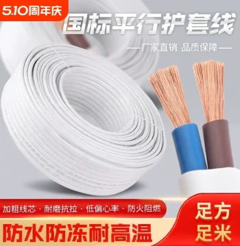 Household Two-Core White Sheathed Power Cable, 2-Core 1/1.5/2.5 sq.mm Outdoor Waterproof Multi-Strand Flexible Cable