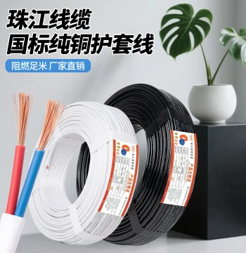 Pure Copper Outdoor Black/White Parallel Wire 2-Core 0.5 0.75 1.5 2.5 sq.mm Power Cable Monitoring Sheath