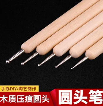 Wooden Embossing Pen Double-Ended Pottery Dotting Pen Engraving Tin Foil Stone Plastic Clay Tools Nail Art Dotting Pen Polka Dot Drill