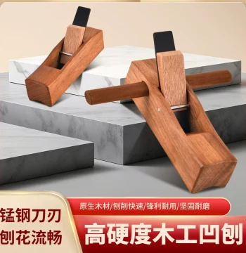 Half-Round Plane, External Round Grooving Plane, Rounded Corner Woodworking Plane, Manual Round Stick Edge Trimmer, Rosewood Concave-Convex Plane Blade