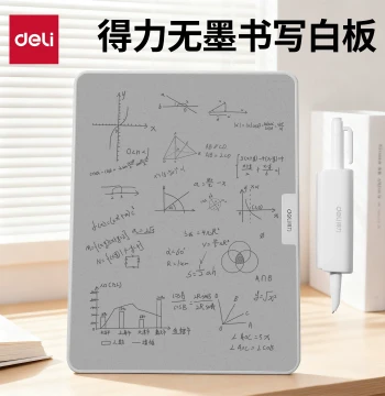 Deli Magnetic Ink-Free Writing Dust-Free Eco-Friendly Whiteboard Portable Learning Blackboard Writing Board Desktop Whiteboard Vertical/Horizontal Writing Pad Clip Erasable Contract Meeting Lecture Folder Book Drawing Board