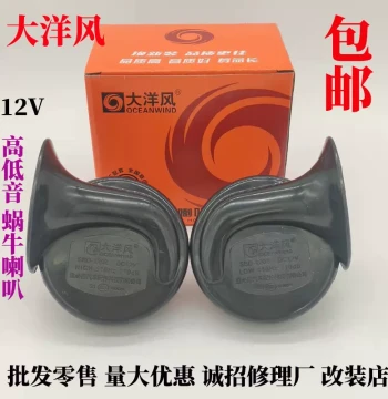 Dayangfeng Automotive Snail Dual-Tone Horn, 12V Ultra-Loud Waterproof Air Horn for Modification, Universal High/Low Pitch