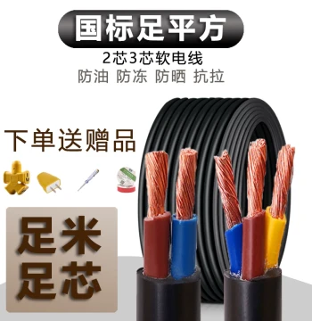 Wire National Standard Household Soft Cable 2-Core Sheathed 2.5/4/6/10 sq mm Electric Vehicle Charging Cable 3-Core Power Supply