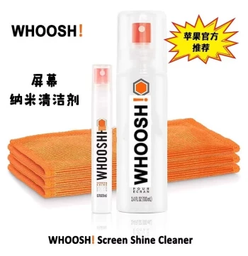WHOOSH Screen Cleaner Kit for Apple Devices – Nano Cleaning Spray and Cloth for Computer and TV Screens