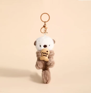 Plush Sea Otter Keychain, Cute Backpack Ornament