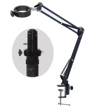 Monocular Microscope Clip-On Foldable Boom Stand, Omni-Directional Adjustable for Video Inspection, Repair, Detection, Monitoring OK43550