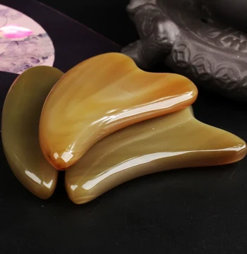 White Buffalo Horn Gua Sha Board - Universal Meridian Massage Tool for Face, Beauty, and Lymphatic Detoxification
