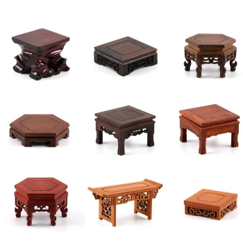 Solid Wood Teapot Stand Base Tea Set Rack Teapot Holder Tea Ceremony Ornament Solid Wood Vase Rock Flower Bonsai Buddha Statue Base