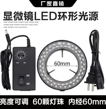 Microscope LED Light Source Ring Light with 60 LEDs, Inner Diameter 60MM, Adjustable Light Ring for Stereo Electronic Microscopes
