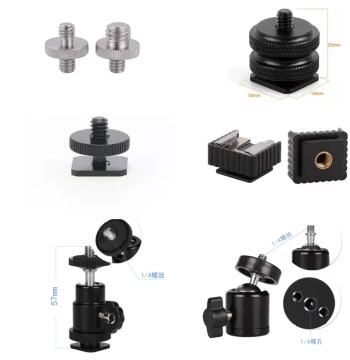 Hot Shoe Mount Bracket Extension 3/8 Conversion Bracket Cold Shoe Interface 1/4 Screw Flash Light Tripod Head Phone Mount