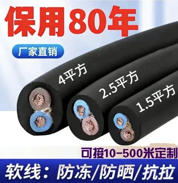 National Standard Wire Soft Wire 2.5 Cable 1.5 Electric Vehicle 2/3-Core 4/6 sq mm Three-Phase Sheathed Cable Outdoor Wire
