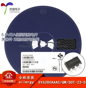 Original Authentic SY6280AAAC Marking QW SOT-23-5 Low Loss Power Distribution Switch Device Chip