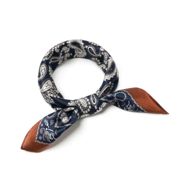 Angela Red Cashew Flower 70cm Square Scarf Amekaji Color Scheme Small Silk Scarf Neck Protection Sunscreen Snood