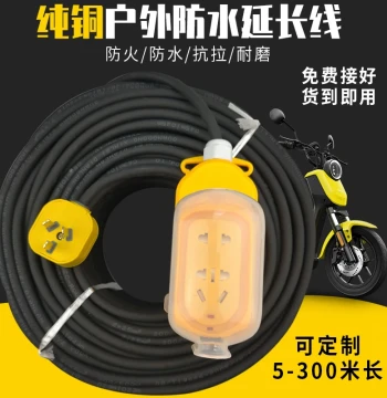 Pure Copper Flexible Two-Core Cable with Plug, Frost-Resistant Outdoor Power Cord (1.5/2.5/4 mm²)