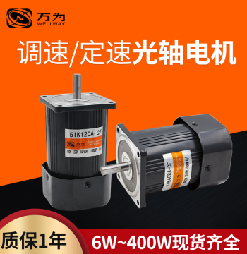 WELLWAY 6W-400W Smooth Shaft Speed Control Fixed Speed Motor Small 220V Single/Three Phase Motor High Speed 1350 RPM