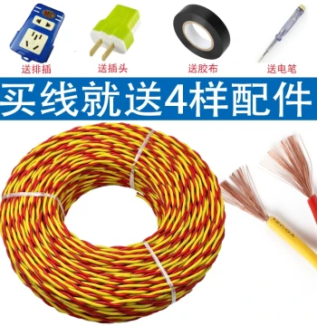 Household Power Cord RVS Fire Protection Twisted Wire EV Charging Wire Lamp Holder Twisted Pair 2-Core 1.5/2.5 sq.mm