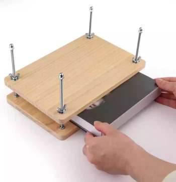 Wooden Book Press Binding Clamp for Cheese-Style Ancient Book Restoration, Sewing Binding, and Embossing Tools