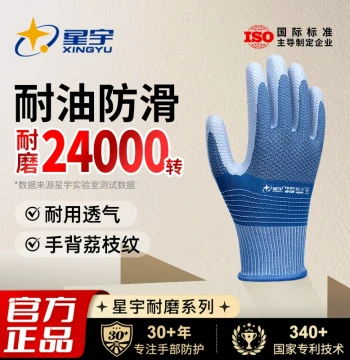 Xingyu Official Premium Nitrile Work Gloves, Wear-Resistant, Anti-Slip, Breathable Back for Construction, Handling, and Labor