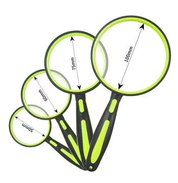 New 10x Dual-Color Rubber Handle Magnifying Glass Clear Glass for Seniors Handheld Reading Newspaper Identification Drop-Resistant