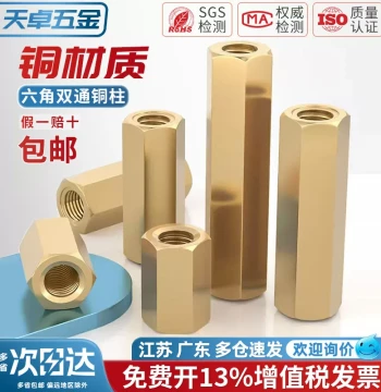 M2M2.5M3M4M5M6 Double-Ended Hexagonal Copper Standoff Isolator Nut Column Hollow Chassis Motherboard Computer Board Stud