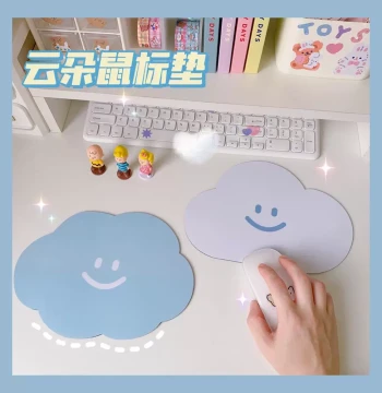 Small Cloud Ins-Style Mouse Pad, Minimalist Laptop Mouse Mat, Cute Premium Home Office Pad for Girls