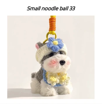 Plush Schnauzer Dog Doll Keychain Cute Bag Charm