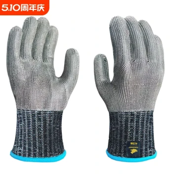 ANSI Level 9 Duradare Stainless Steel Wire Cut-Resistant Gloves for Fish Filleting Oyster Shucking Factory Inspection Wear-resistant Protection Against Cutting