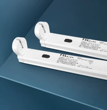 FSL Foshan Lighting T8 Engineering LED Fluorescent Tube, Single/Double Tube Complete Set with Cover, Long Strip Empty Bracket 1.2m M