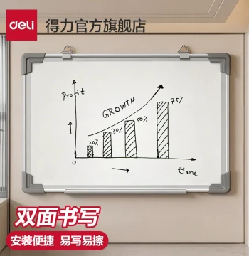 Deli Magnetic Hanging Whiteboard Handheld Small Blackboard Home Suspended Teaching Training Message Erasable Whiteboard Writing Board Hanging Blackboard Mobile Office Meeting Writing Board Children's Drawing Board