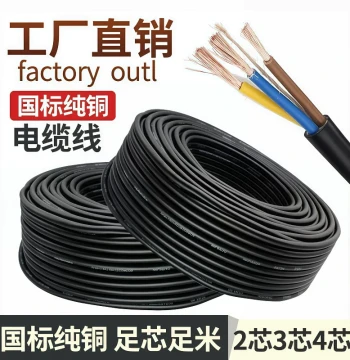 National Standard Pure Copper Core Three-Phase Flexible Cable 2-Core 3-Core 4-Core 1.0 1.5 2.5 4 6 sq.mm Surveillance Power Cord Sheathed Wire