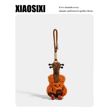 Plush Violin Keychain Cute Bag Charm