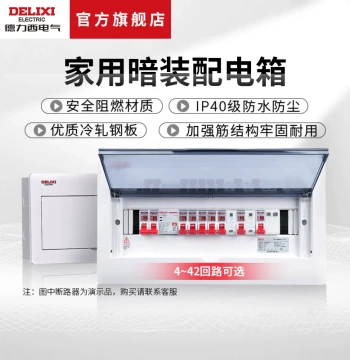 DELIXI ELECTRIC Heavy-Duty Distribution Box for Home Use - Concealed Air Switch Enclosure with Circuit Breaker and Leakage Protector, Transparent Cover