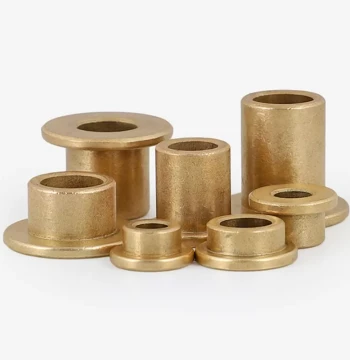 Powder Metallurgy Oil-Impregnated Bronze Shaft Bushing with Stepped Shoulder Flange Collar, Inner Diameter 4/8-30mm