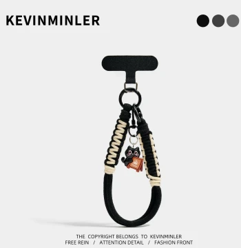 Cat Phone Lanyard Keychain Wrist-Style T-Buckle Black