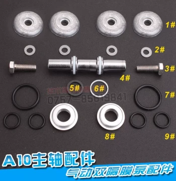 3/8" A10 Pneumatic Double Diaphragm Pump Parts Stainless Steel Internal/External Thread Main Shaft Seal Gasket O-Ring Copper Shaft Sleeve
