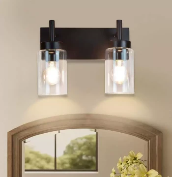 Wall Sconce Cross-Border Amazon Vanity Light Glass Bedroom Bedside Hallway Corridor Double-Head American Retro Industrial Living Room