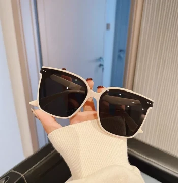 New Korean Style Summer Sunshade Sunglasses, Fashionable Versatile White Frame UV Protection Sunglasses for Men and Women