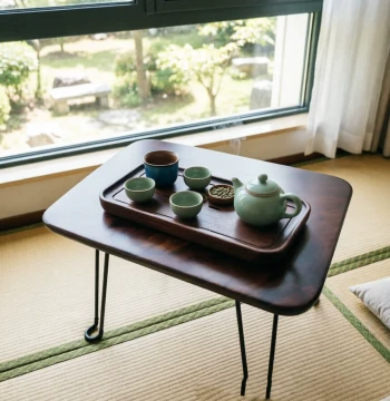 North American Black Walnut Dry Tea Tray - Solid Wood Sushi Plate, Fruit Platter, and Balcony Table for Home Use