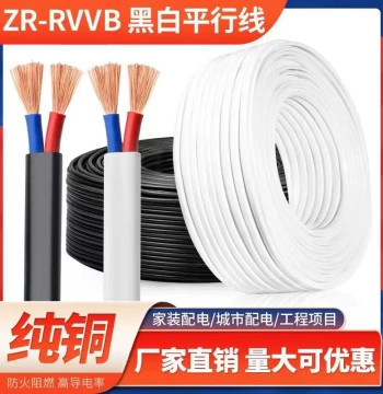 Power Cord Wire 2-Core RVVB 0.75/1/1.5/2.5/4 sq mm Soft Sheathed Wire Waterproof Anti-Freezing Parallel Line