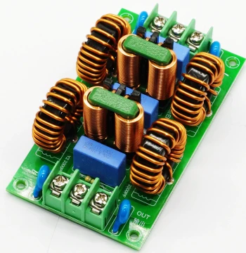 AC Power EMC Filter, EMI Electromagnetic Interference Four-Stage Common Mode and Differential Mode Filter for Audio Amplifiers, High Current