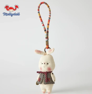 Plush Toy Bag Charm Vintage Handmade Keychain