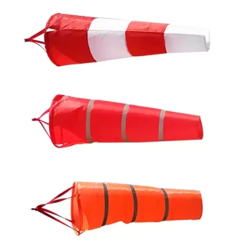 Windsock Outdoor Metal Durable Windsock Thickened Waterproof Fluorescent Reflective for Oil Fields Chemical Plants Security Inspection