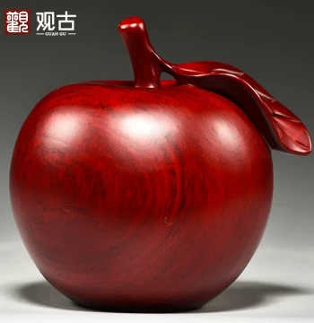 Rosewood Carved Apple Ornament Red Wood Peace Fruit Home Living Room TV Cabinet Decorative Craft Housewarming Gift