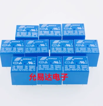Songle Relay SRD-03V 05V 06 09V 12V 24VDC-SL-A/SL-C 10A 4/5-Pin 5 pcs