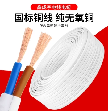 Round RVV White 2-Core Soft Household Wire Sheathed Cable Pure Copper 1.5 4 6 sq mm Signal Monitoring Power Cable