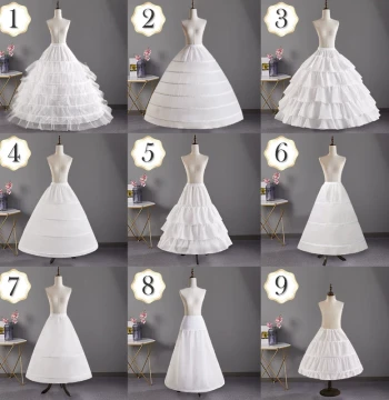 Various Wedding Dress Petticoats Extra Large Adjustable Hoop Skirt Medium-Length Lolita Bridal Gown Inner Lining Slip